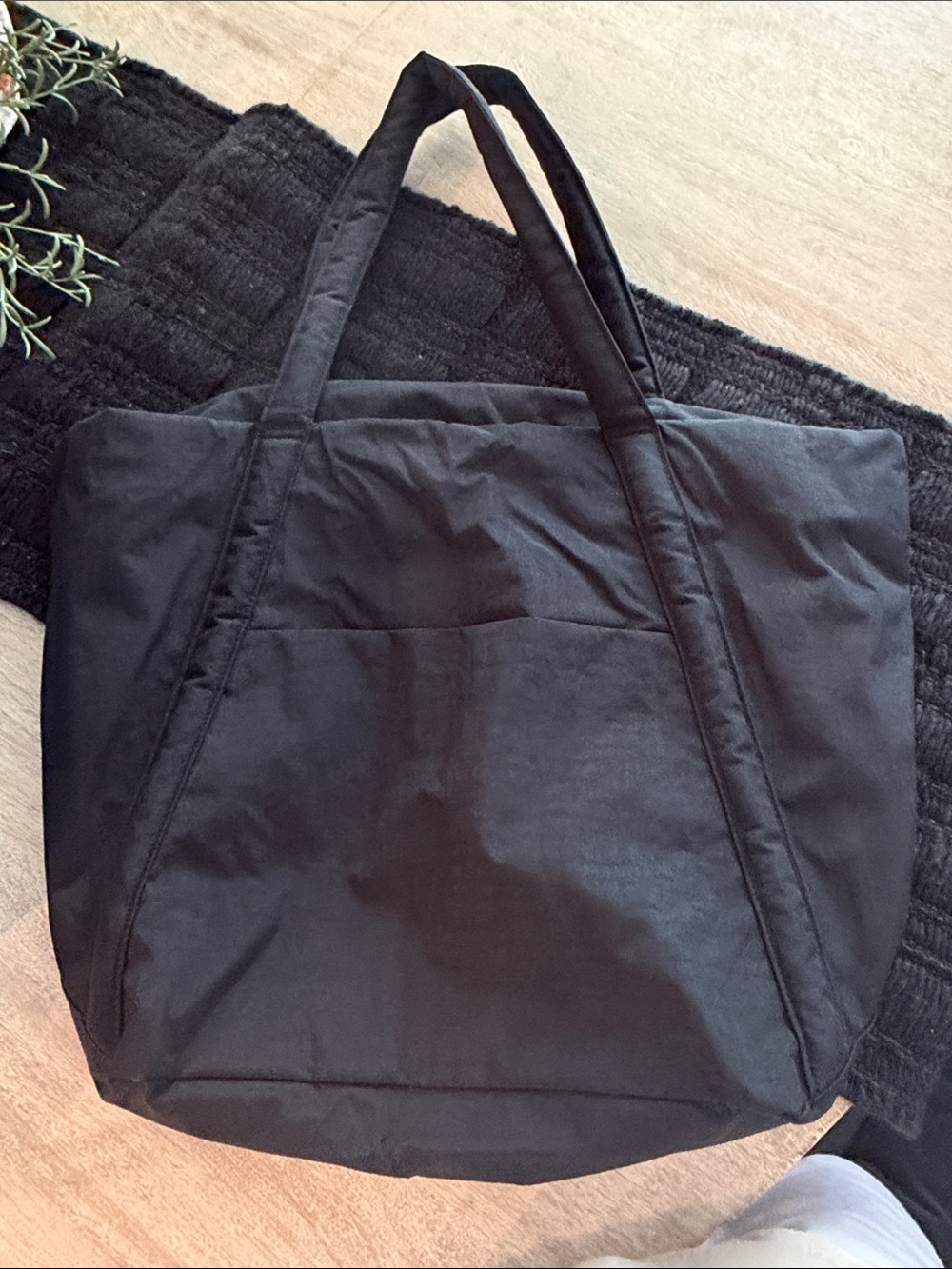 Black Quilted Tote Bag - Unbranded